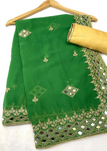 Disha Fashion Embroidered Banarasi Georgette Saree