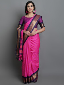 VILLAGIUS Woven Kanjivaram Pure Silk Saree