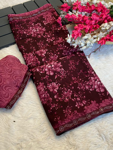 TTH Floral Print Bollywood Georgette Saree