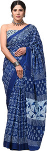 dosayafabrics Blocked Printed Daily Wear Pure Cotton, Mulmul Saree