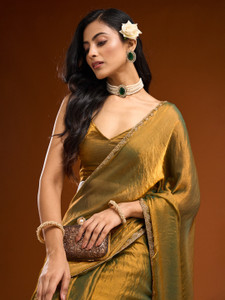 LOROFY Embellished Bollywood Silk Blend Saree