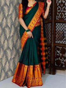 Gajal Self Design Kanjivaram Pure Cotton, Cotton Silk Saree