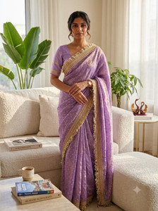 Krishna Creation Embroidered Bollywood Jacquard Saree