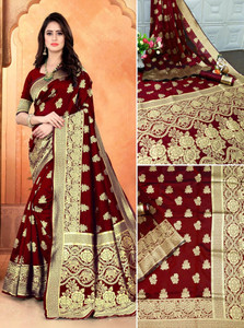 AVANTIKA FASHION Woven Kanjivaram Pure Silk, Art Silk Saree