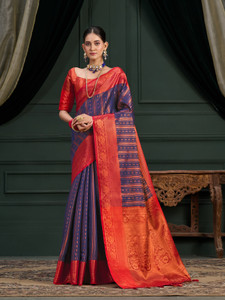 MIMOSA Striped Kanjivaram Art Silk Saree