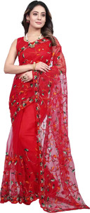 G JELLY FASHION TREE Embroidered Bollywood Net Saree