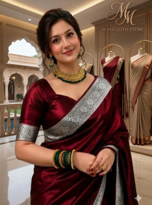 MMCLOTHSTORE Woven Banarasi Art Silk Saree