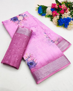 parakhiya fab Printed Bollywood Cotton Linen, Cotton Silk Saree