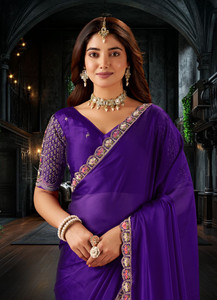 DESTY Embroidered Bollywood Jimmy Jimmy, Tussar Silk Saree
