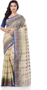 TANTLOOM Woven Tant Handloom Pure Cotton Saree
