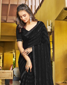 Samah Dyed, Embellished, Self Design Bollywood Chiffon, Georgette Saree