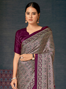 Sareemall Digital Print Daily Wear Crepe Saree