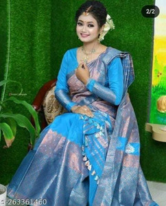 Divine Fabrics Woven Mekhela Chador Pure Silk Saree