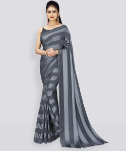 Anand Sarees Striped Bollywood Satin Saree