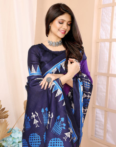 YASHIKA Printed Assam Silk Art Silk Saree