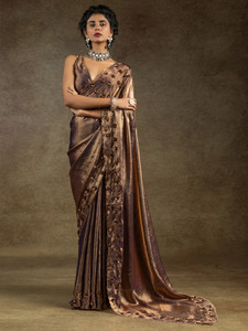Sareemall Embellished Bollywood Satin Saree