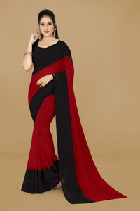 kashvi sarees Solid/Plain Daily Wear Georgette Saree