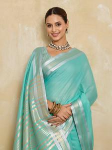 BFM Self Design Bollywood Linen Saree
