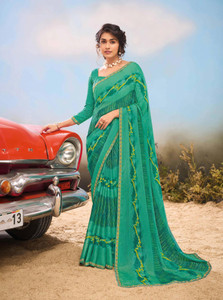 Laxmipati sarees प्रिंटेड डेली वियर शिफॉन साड़ी
