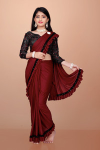 VIJOTY FASHION Embellished Bollywood Lycra Blend Saree