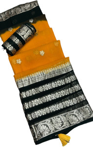 MINE CHOICE Self Design, Woven Maheshwari Viscose Rayon Saree