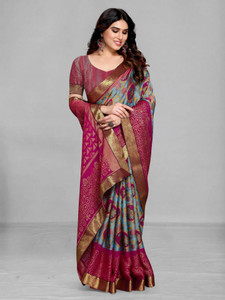 Emv Everymoment Vouge Printed, Floral Print Bollywood Brasso, Chiffon Saree