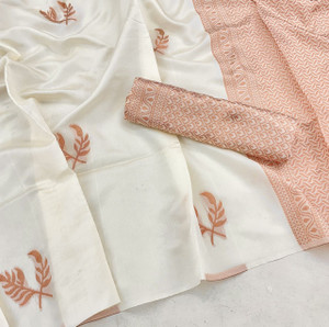 kriyafashion Printed, Solid/Plain Bollywood Jacquard, Silk Blend Saree
