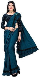 Shriwali Fashion Embellished Bollywood Lycra Blend Saree