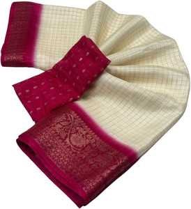 J6 Designers Woven, Printed Kanjivaram Cotton Blend Saree