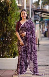 Saraswati Fab Printed Bollywood Georgette Saree
