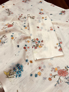Gajal Self Design Kanjivaram Linen, Cotton Linen Saree