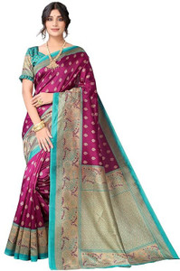 Kanooda Prints Floral Print Mysore Art Silk Saree