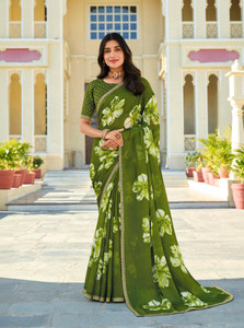 Laxmipati sarees Floral Print Daily Wear Chiffon Saree