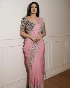 KRISHNACOLLECTION9 Embroidered Bollywood Pure Silk Saree