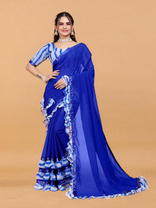 chigs fastion Self Design Bollywood Georgette Saree
