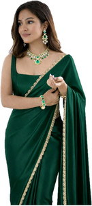 Chitaz Solid/Plain Bollywood Satin Saree