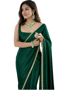 Chitaz Solid/Plain Bollywood Satin Saree