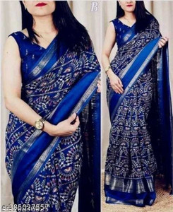 SILK VISTA Floral Print Daily Wear Silk Blend Saree