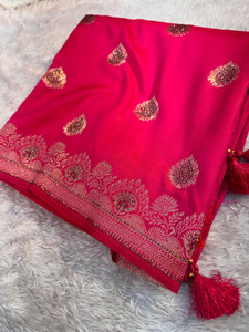 Banaras Silk Palace Woven Banarasi Silk Saree Pink - Image 5