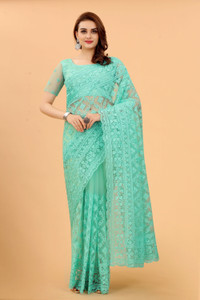 Noise Embroidered Bollywood Net Saree