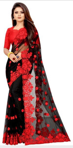 NIYANTAKSH Embroidered Bollywood Net Saree