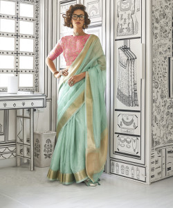Sareemall Woven Banarasi Chiffon Saree