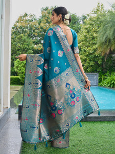 GARIYA Embellished Banarasi Silk Blend Saree