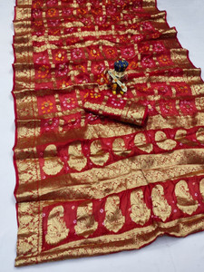 Priya Woven Bandhani Art Silk Saree