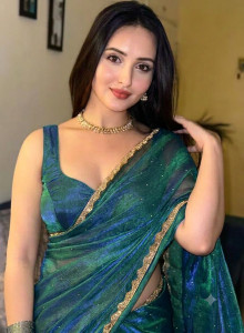 KNANDNI Embellished Bollywood Net, Supernet Saree