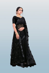 Sifoz Gallery Embroidered Assam Silk Net Saree