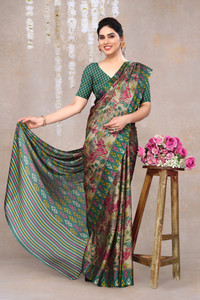 MIRCHI FASHION Printed, Floral Print Daily Wear Chiffon, Georgette Saree