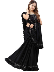 Dhyey Fashion Embellished Bollywood Lycra Blend Saree