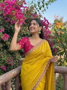 BEVENDEE Embroidered Bollywood Georgette Saree