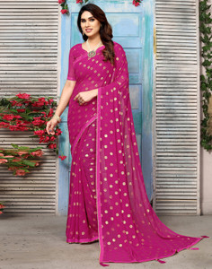 Divastri Geometric Print, Printed, Embellished Bollywood Georgette Saree